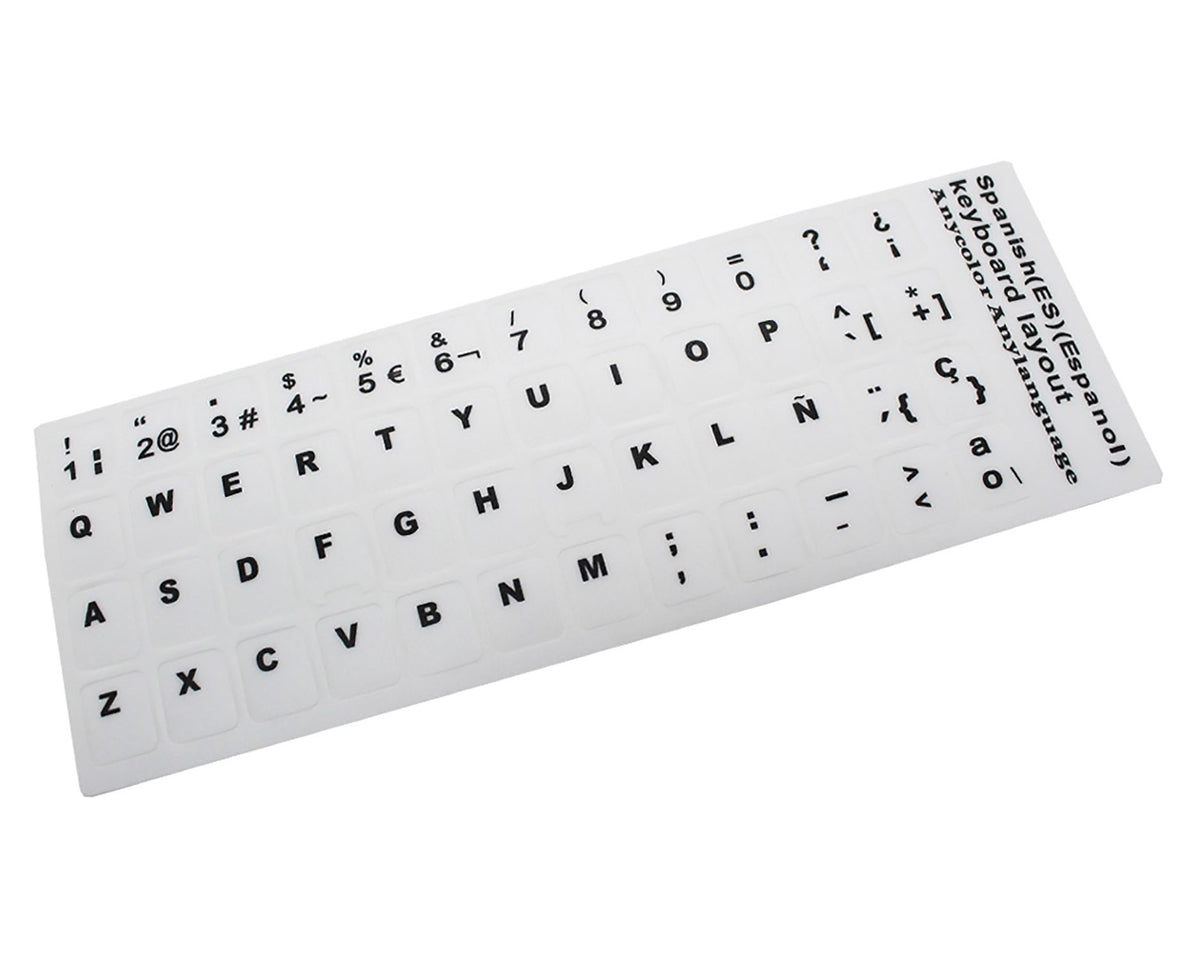 Pegatina Para Teclado Castellano Blanco Con Letras Negras