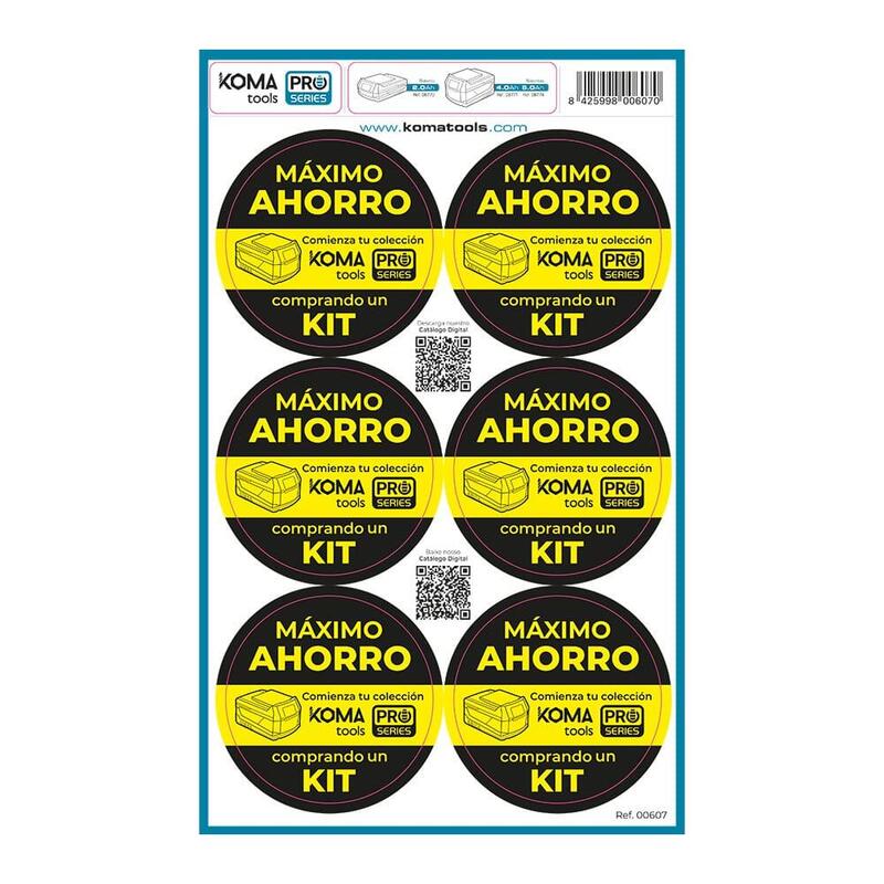 Pegatinas Máximo Ahorro Koma Tools