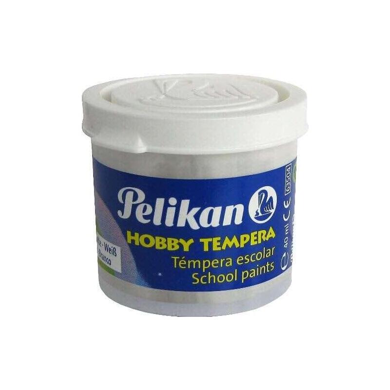 Pelikan Tempera Escolar Frasco 40ml - Facil De Lavar - Ideal Para Manualidades - Color Blanco
