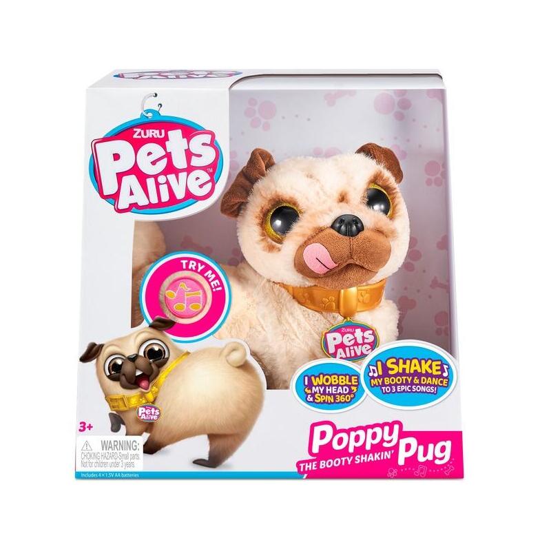 Peluche Zuru Pets Alive Booty Shaking Pups - Pug, 9521