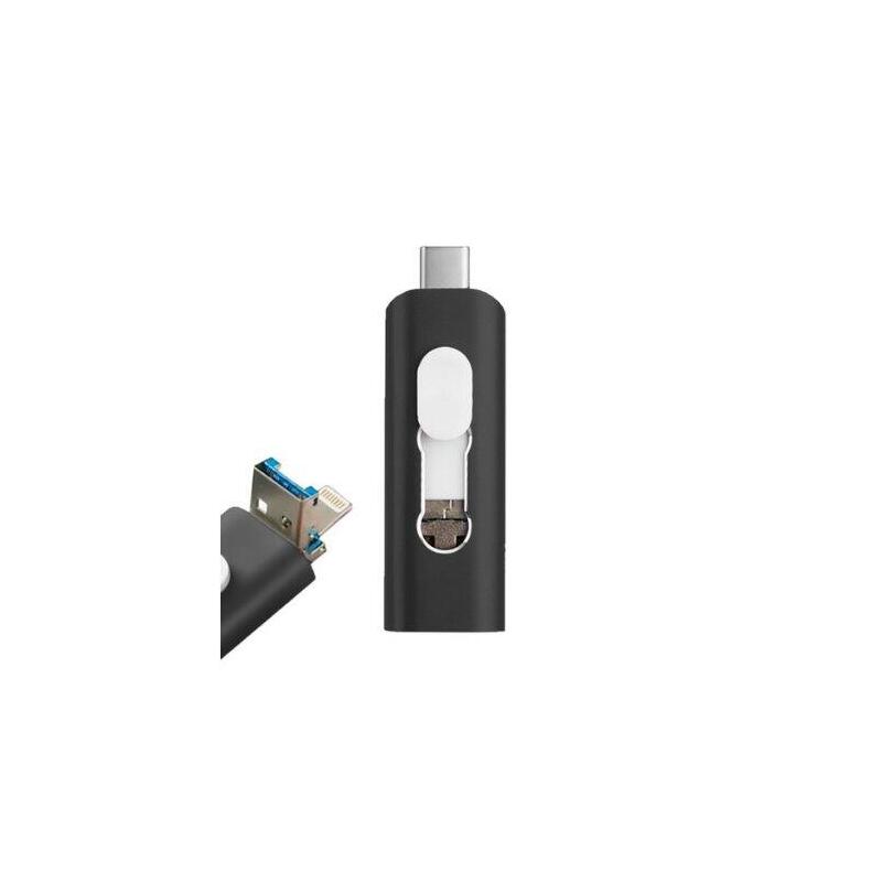 Pendrive 128gb 3 En 1 Cool Negro