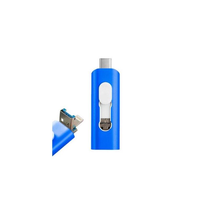 Pendrive 64gb 3 En 1 Cool Azul