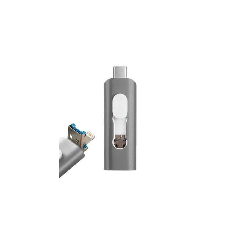 Pendrive 64gb 3 En 1 Cool Gris