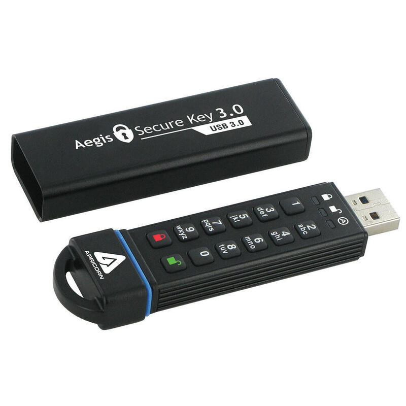 Pendrive Apricorn Usb 3.0 60gb Securekey 256bit Aes-Xts, Ip58,