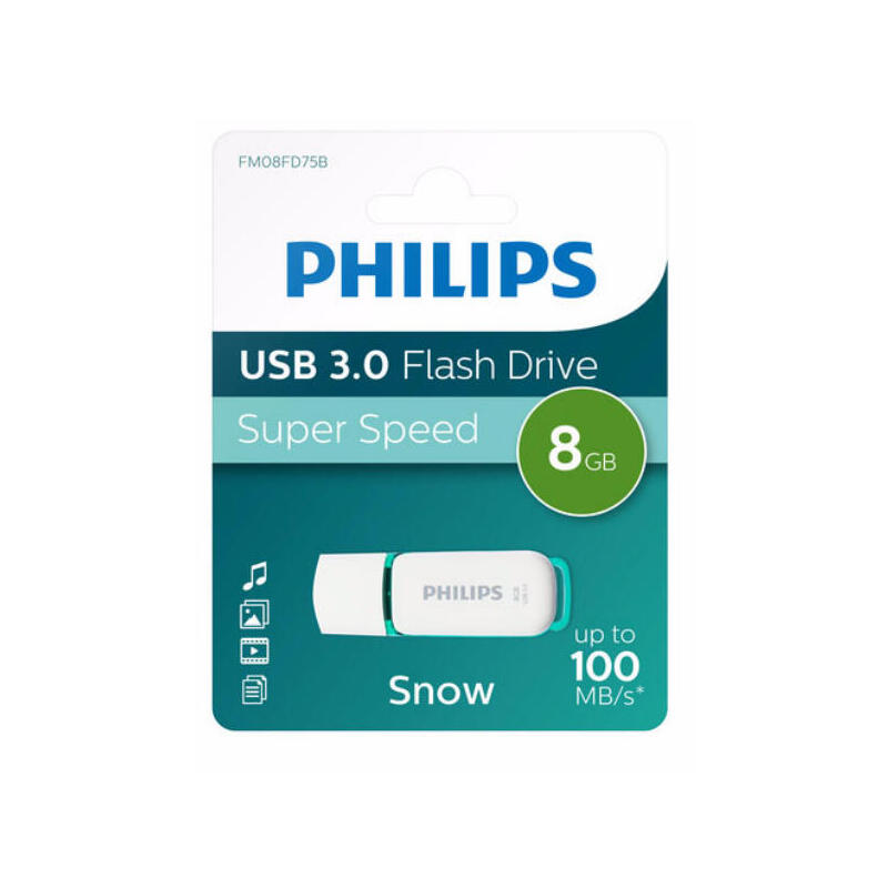 Pendrive Philips Usb-Stick 8gb 3.0 Usb Snow Super Fast Green