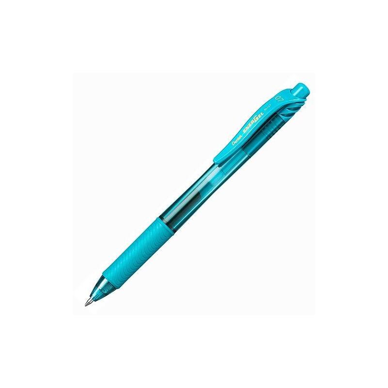 Pentel Bolígrafo Energel Retráctil Punta 0.7mm Azul Turquesa -12u-