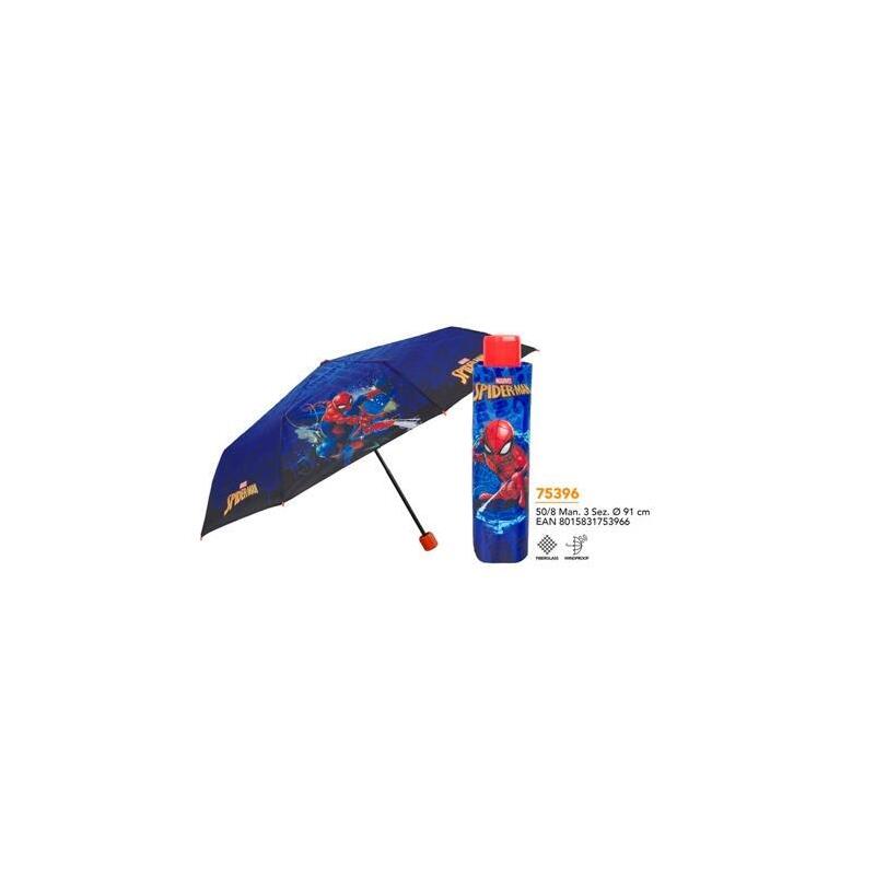 Perletti Paraguas Infantil 50/8 Man. Fibra De Vidrio Spiderman