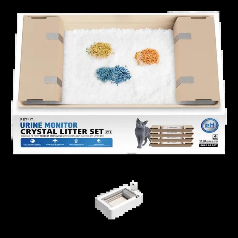 Petkit Set De Arena Para Gatos Con Monitoreo De Orina + Bandejas Reemplazables Para Purobot Crystal Duo (Pack X4)