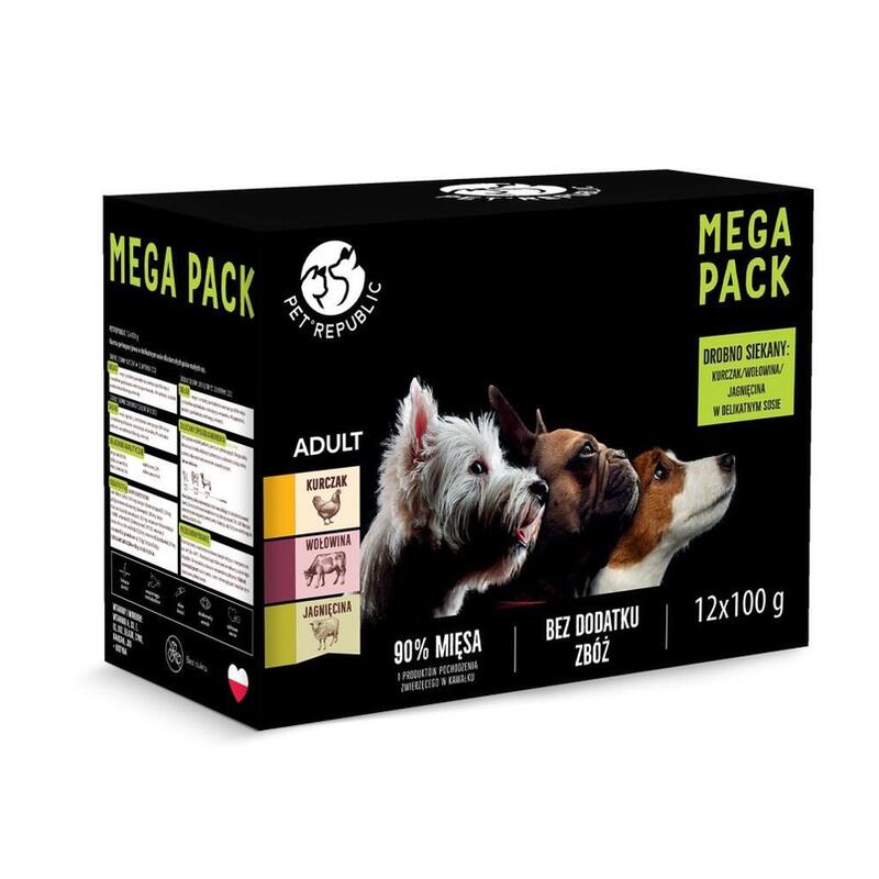 Petrepublic Saszetki Para Perro (Kurczak, Wolowina, Jagniecina) 12x100g