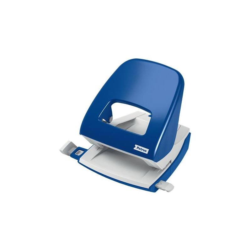 Petrus 62 Taladro Metalico - Hasta 30 Hojas - Marcas De Formato - Facil Vaciado - Punzones 5.5mm - Color Azul