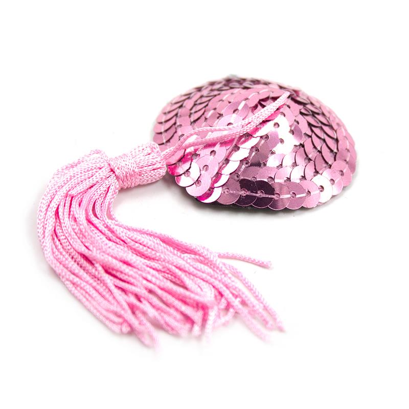 Pezoneras Autoadhesivas Forma De Corazón Con Lentejuelas Rosa