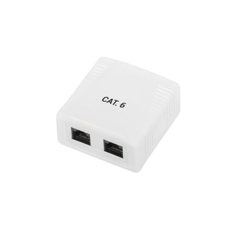 Phasak Caja De Superficie 2xrj45 Utp Cat.6 Dual Ent. Inf. Blanca