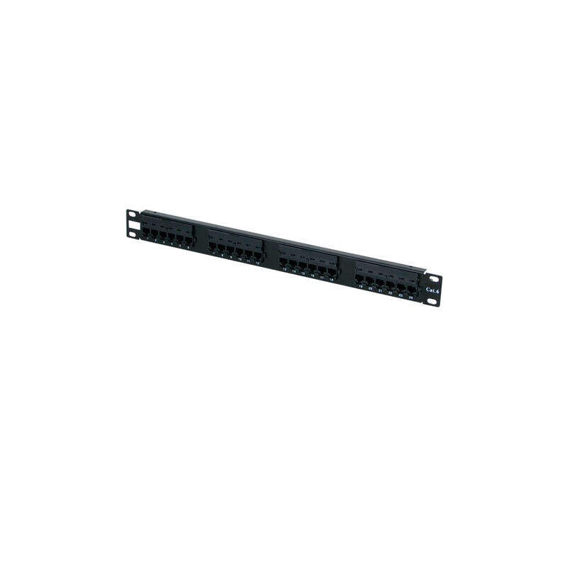 Phasak Panel De Parcheo 19" Cat.6 Utp Rj45 Lsa 24p 1u Negro