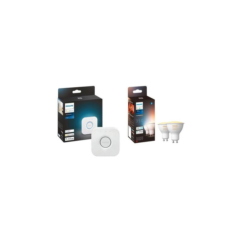 Philips Hue White Ambiance Gu10 + Bridge (Doppelpack, Ersetzt 35 Watt, Inkl. Hue Bridge) Phu-Bundle-002