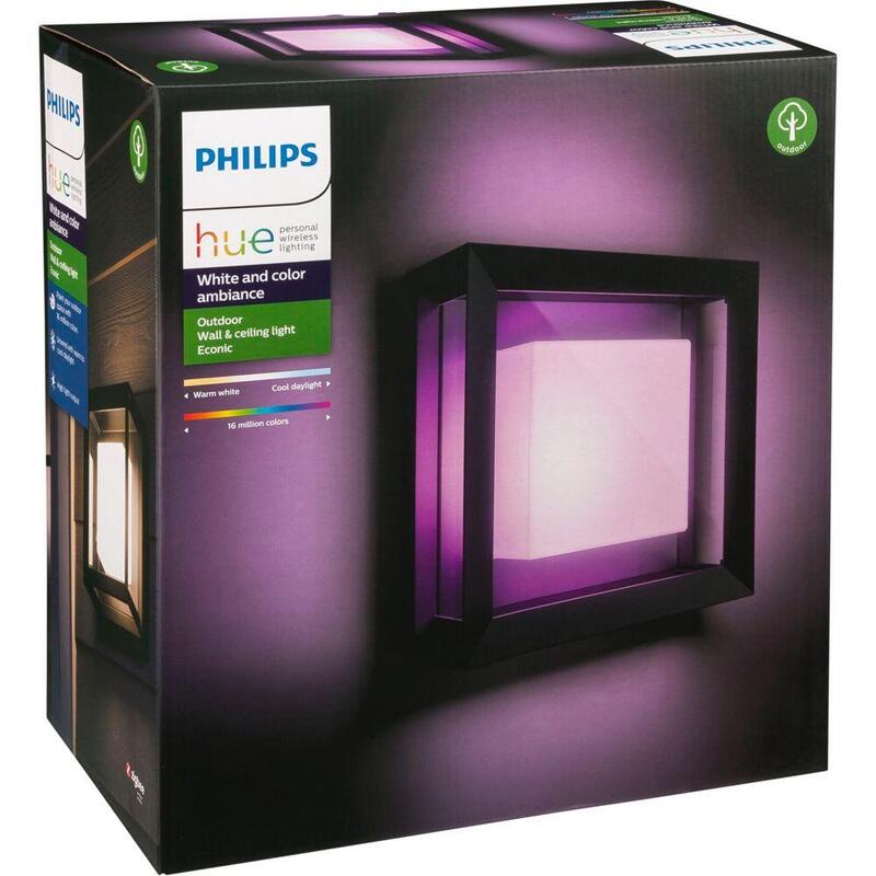 Philips Hue Econic Aplique Led Cuadrado Negro