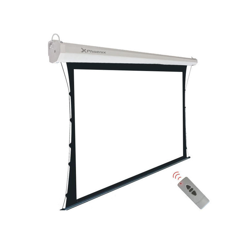Phoenix Pantalla Electrica Videoproyector Pared Y Techo Tensionada 112" Ratio 1:1 / 16.9 / 4:3 2m X 2 M Posicion Ajustable Ultra Silenciosa Elimina Arrugas Carcasa Blanca / Tela Super Resistente
