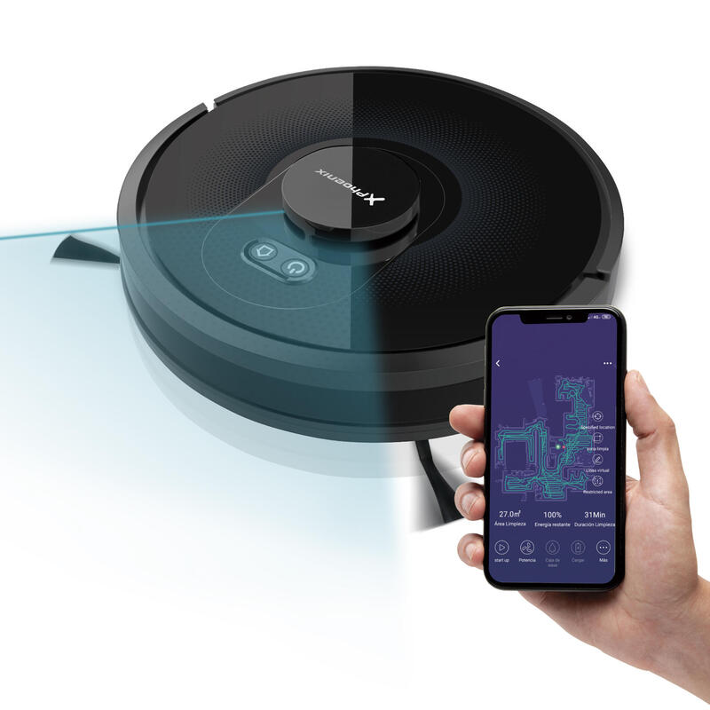 Phoenix Robot Aspiradora Laser C/ Mapeo Navegacion Inteligente Negro