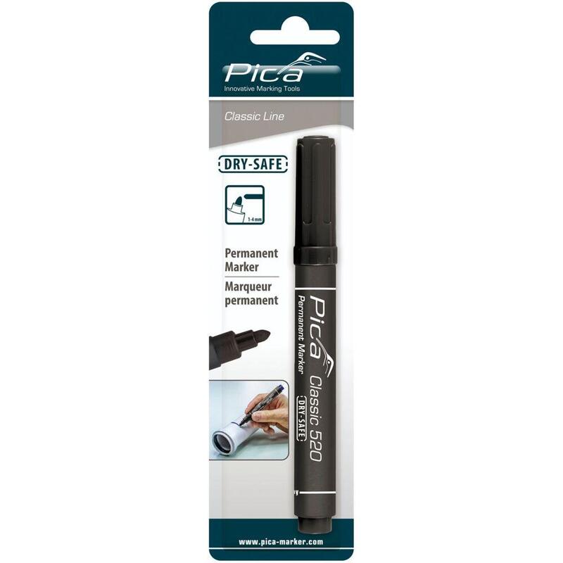 Pica Permanent Marker 1-4mm, Round Tip, Black, Retail Pack.