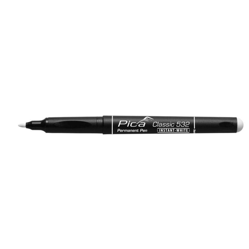Pica Permanent Marker Instant White, Bullet Tip, 1-2mm