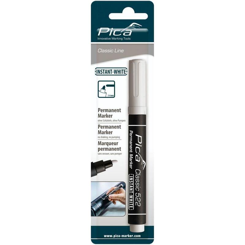 Pica Permanent Marker Instant White, Bullet Tip, 1-4mm Retail