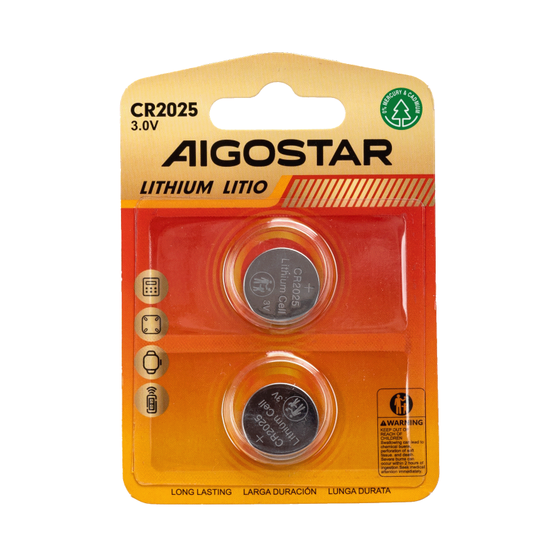 Pila De Boton Cr2025 3v 2 Uds Aigostar
