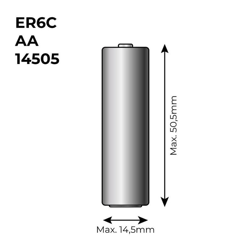 Pila Litio Er6c - Aa 3,6v (Mod. 14505) 2600ma Ø14,5x50,5mm