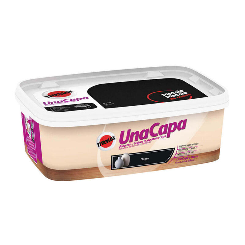 Pintura Plástica Ecológica,Una Capa, Negro 2,5 L