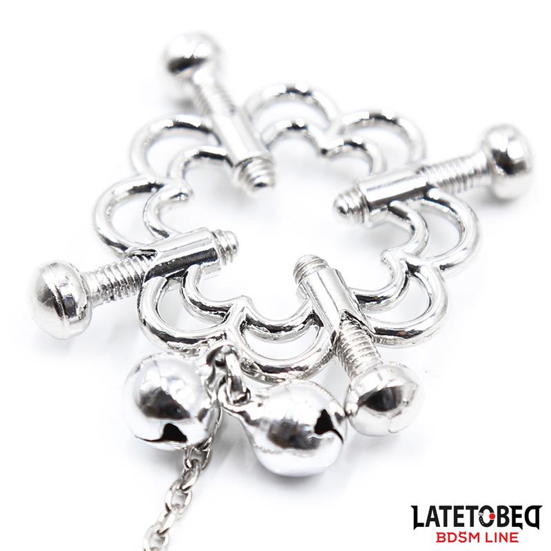 Pinzas De Metal Para Pezones Cadena Y Cascabeles