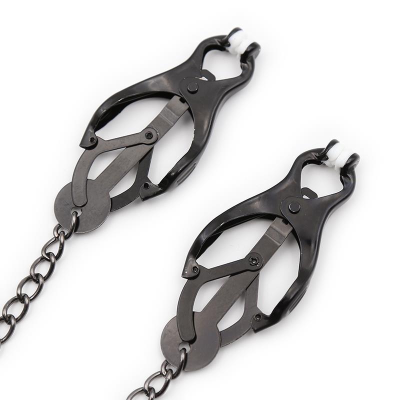 Pinzas Japonesas Para Pezones Con Cadena Negro