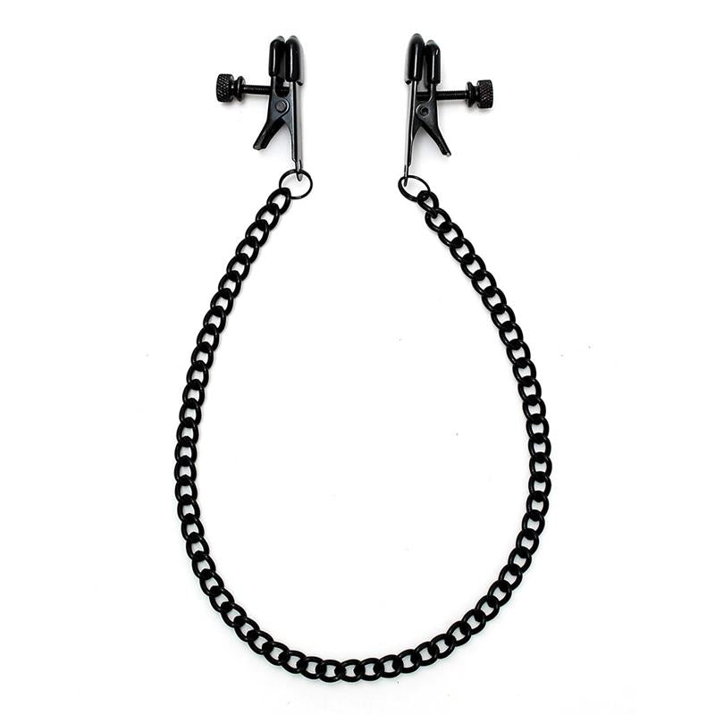 Pinzas Para Pezones Con Cadena Color Negro