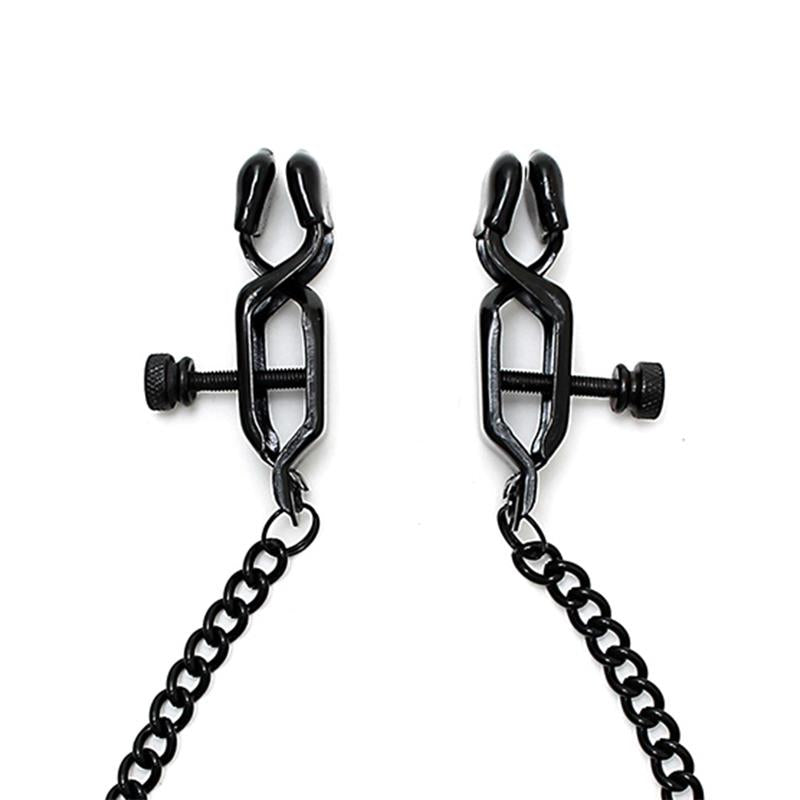 Pinzas Para Pezones Con Cadena Color Negro