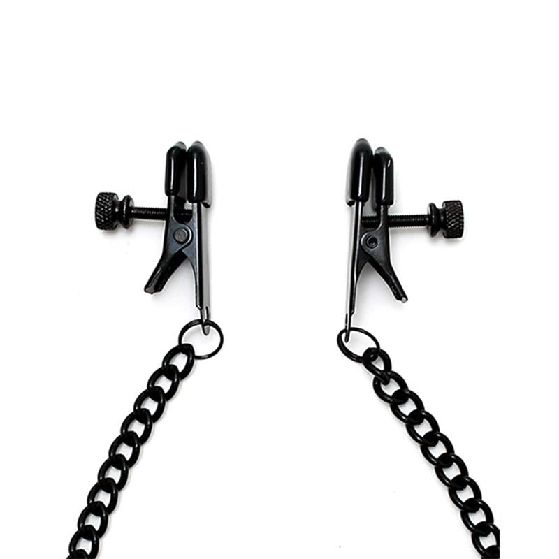 Pinzas Para Pezones Con Cadena Color Negro