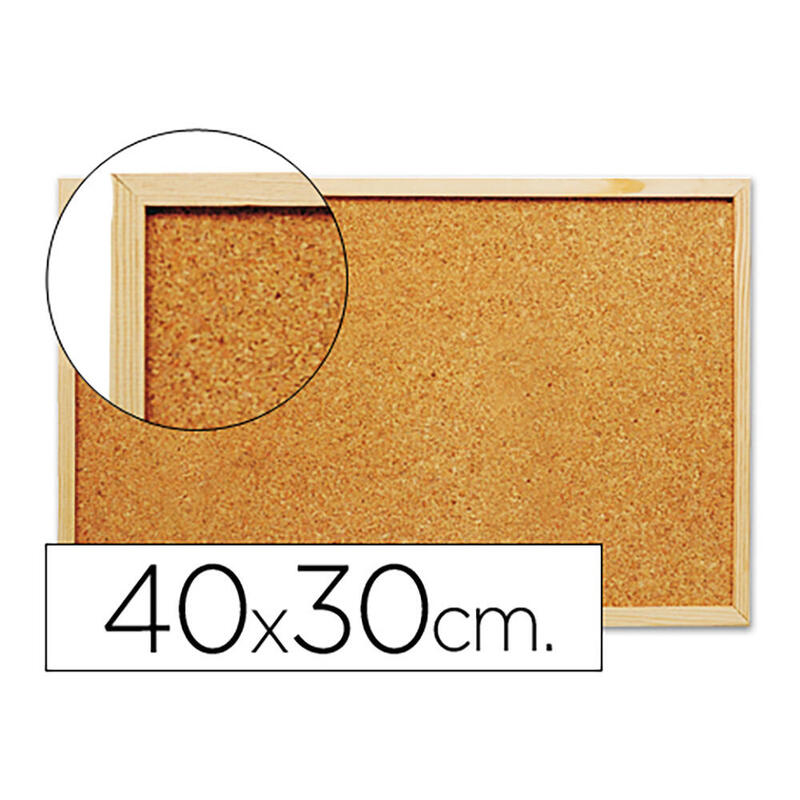 Pizarra De Corcho Q-Connect 40x30cm Con Marco De Madera