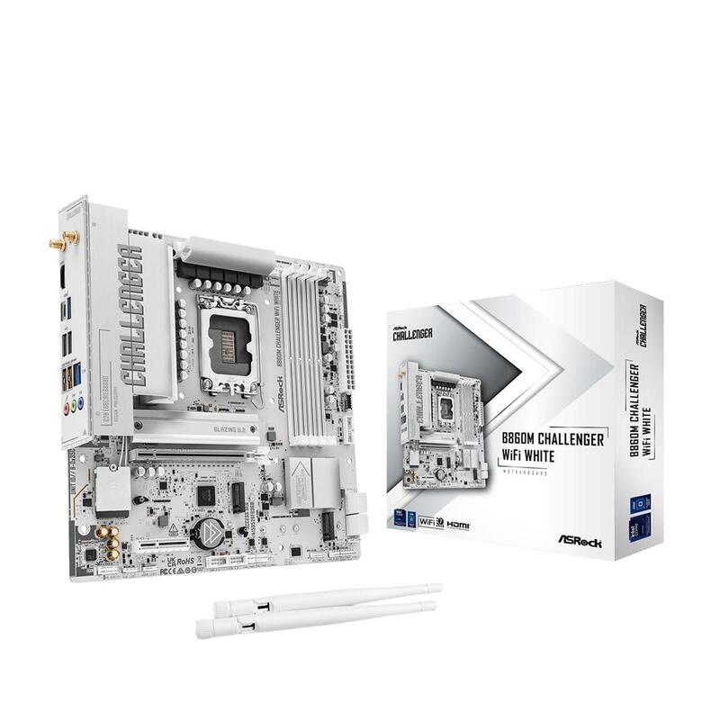 Placa Base Asrock B860m Challenger Wifi Blanco 1851 Matx Hdmi Dp Ddr5