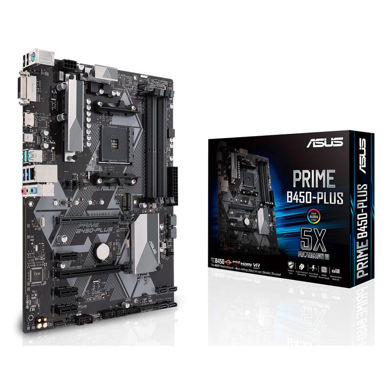 Placa Base Asus Am4 Prime B450-Plus Atx, 4xddr4 2933 Sata3 Usb3.0