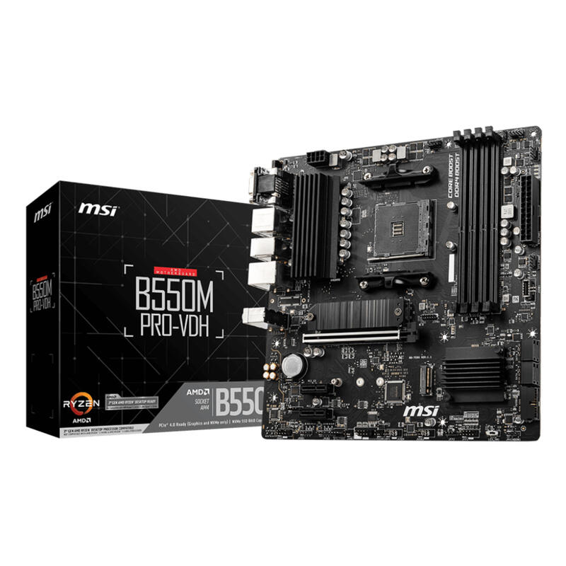 Placa Base Msi Am4 B550m Pro-Vdh M-Atx/4xddr4/4xsata6/4xusb 2.0+2xusb 3.2 911-7c95-017