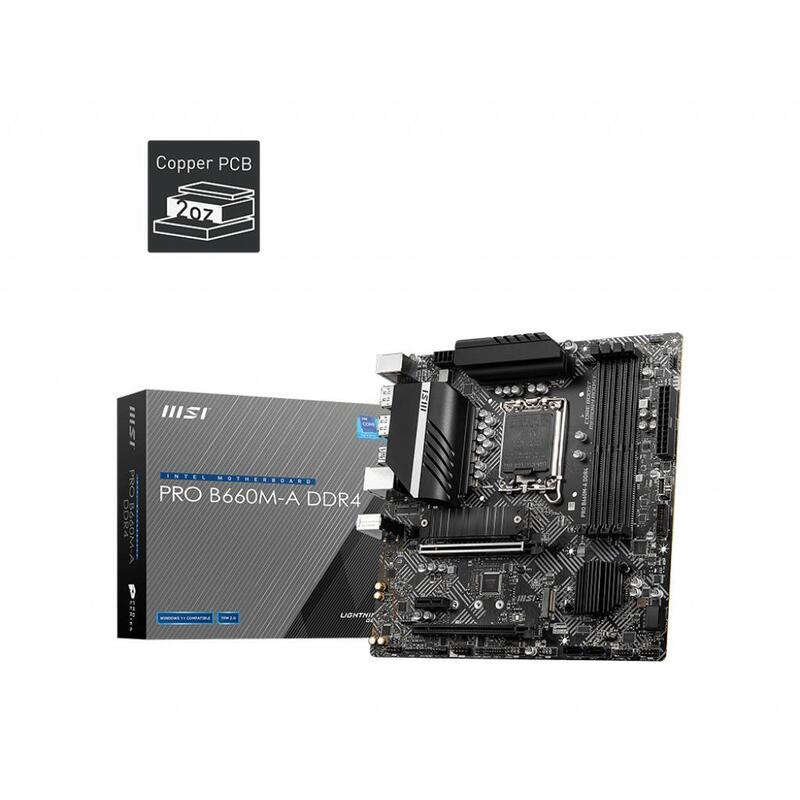 Placa Base Msi Pro H610m-G Ddr4 Lga 1700 1xhdmi 1xvga 1xdp