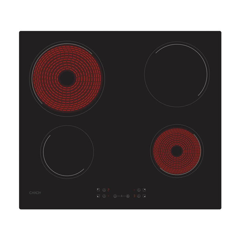 Placa Candy Idea Ch64ccb/4u2 Negro Integrado 59 Cm Cerámico 4 Zona(S)
