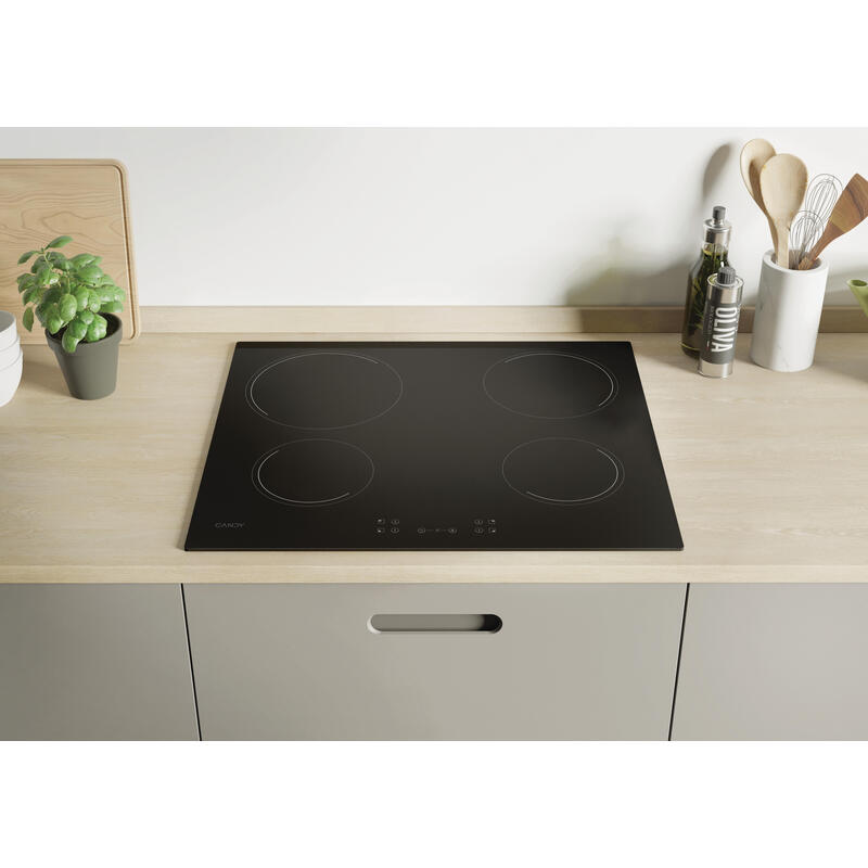 Placa Candy Idea Ch64ccb/4u2 Negro Integrado 59 Cm Cerámico 4 Zona(S)