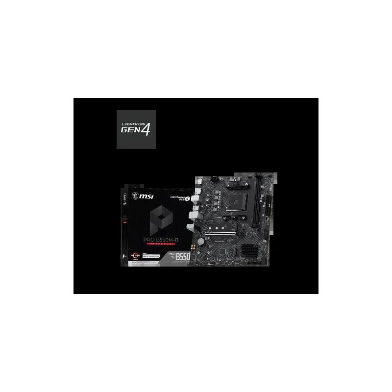 Placa Msi Pro B550m-B,Amd,Am4,B550,2ddr4,64gb,Hdmi+Dp,Gblan,4sata3+2m.2,7usb3.2,Matx