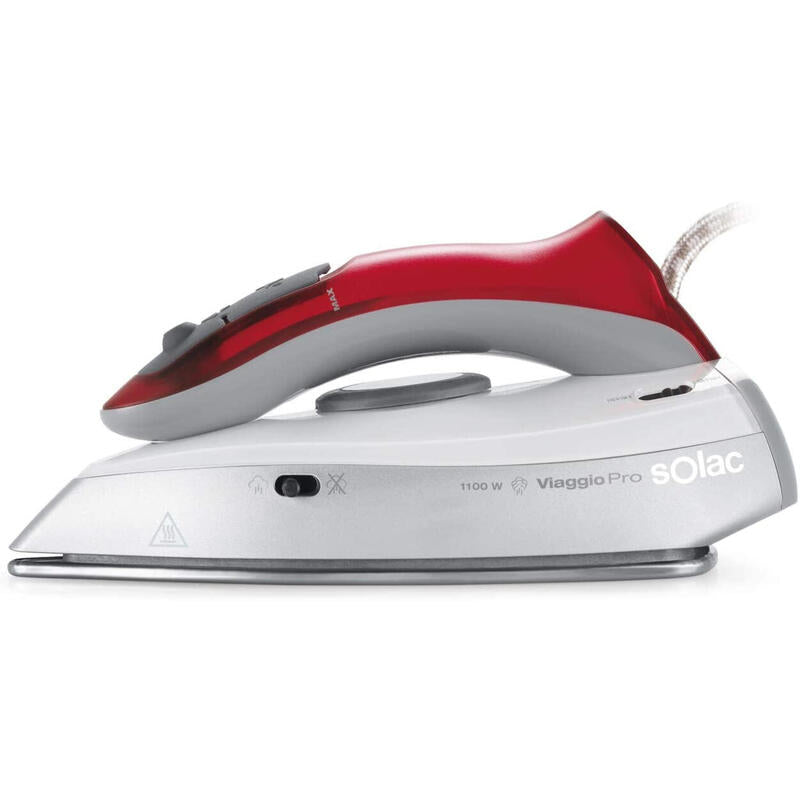 Plancha De Vapor Solac Viaggio Pro 1100w Golpe De Vapor 45g/Min Vapor Vertical Suela Acero Inoxidable Incluye Vaso
