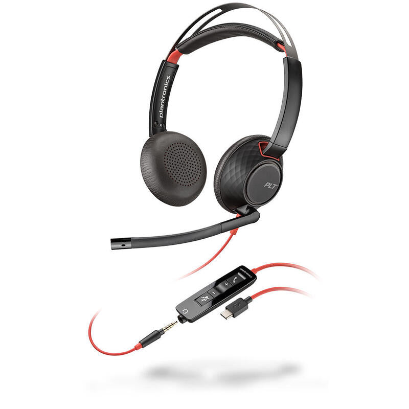 Plantronics Blackwire 5220, Auricular Negro Usb-C