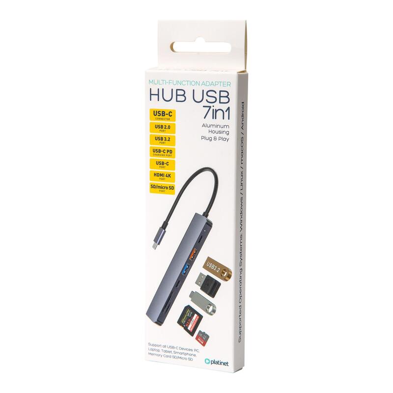 Platinet Hub 7in1 Usb-C 3.2