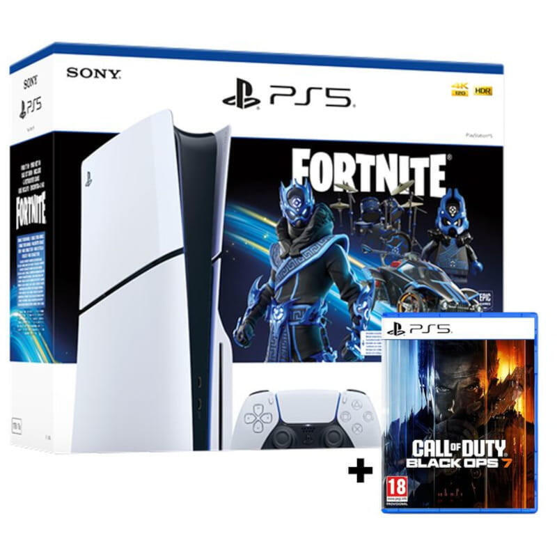 Playstation 5 Slim (Ps5) Lector 1 Tb + Fortnite Cobalt Star + Call Of Duty Black Ops 7