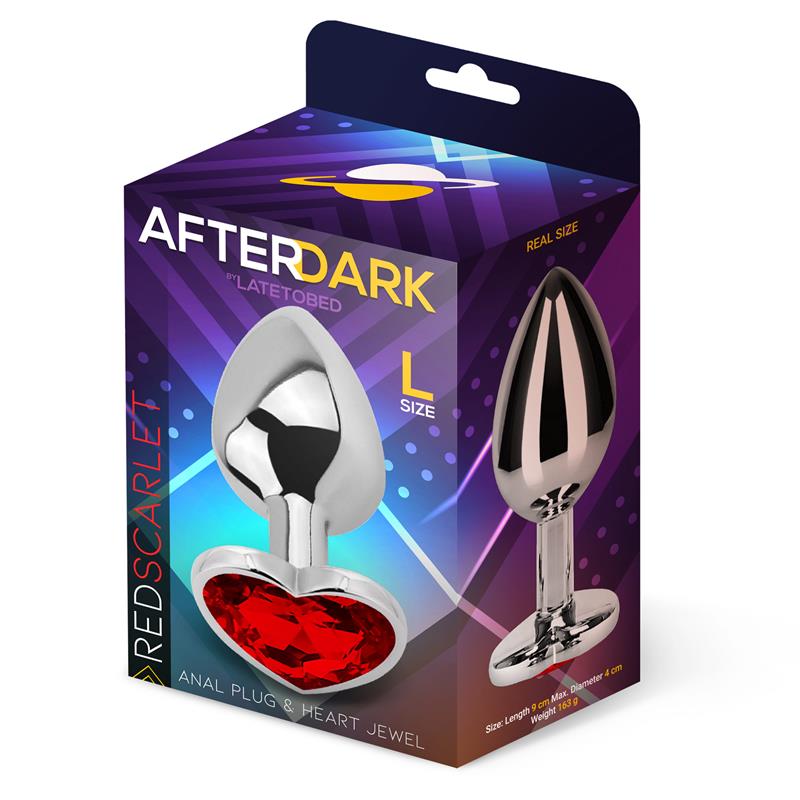 Plug Anal Base Corazón Red Scarlet Talla L