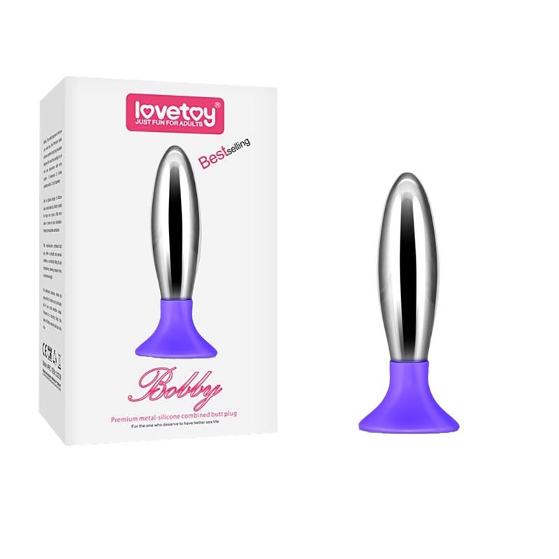 Plug Anal Bobby Metal Y Silicona Púrpura