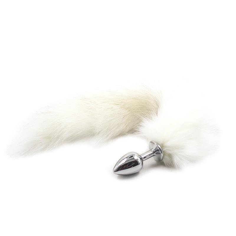 Plug Anal Con Cola Pelo Sedoso Blanco