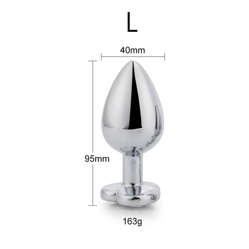 Plug Anal Con Joya De Corazón Blanco Talla L