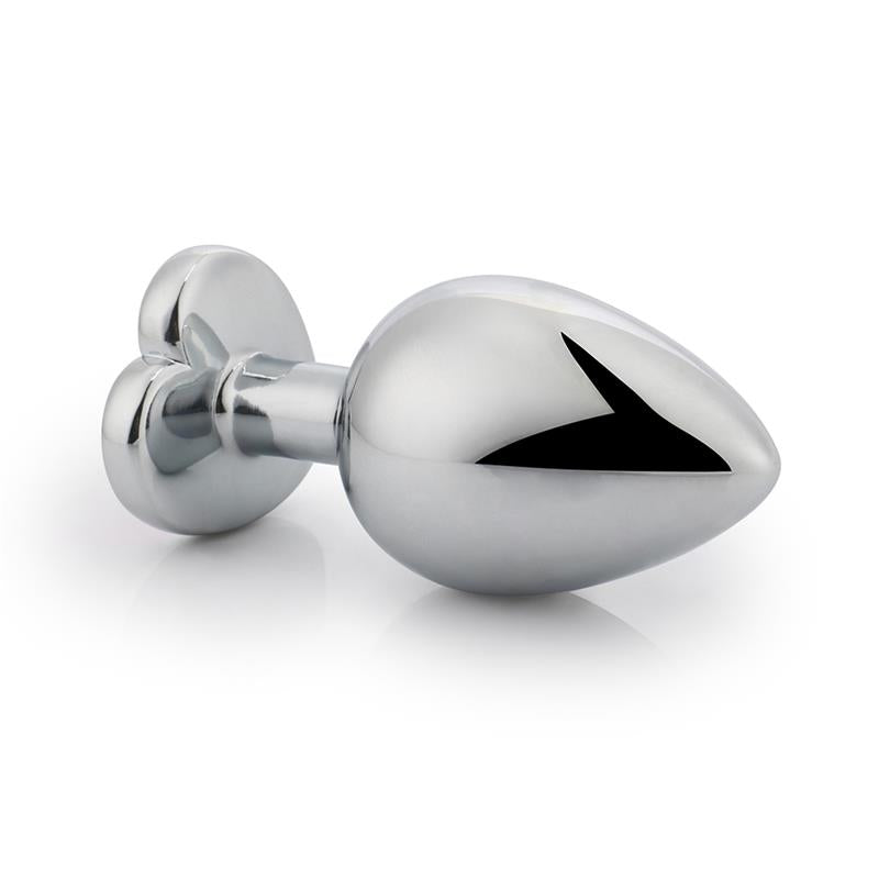 Plug Anal Con Joya De Corazón Blanco Talla M