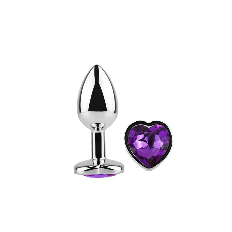 Plug Anal Con Joya De Corazón Purple Lavender Talla S